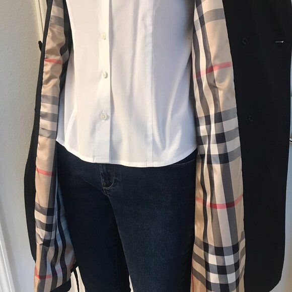 Authenticated Burberry London Black Double Breasted Barkstone Trench Coat US 6/8 - Picture 9 of 16
